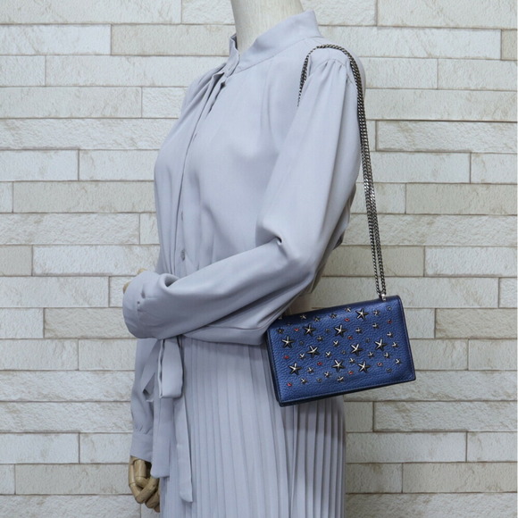 Jimmy Choo JIMMY CHOO Sophia Studs Shoulder Bag Leather Navy Women's - Picture 2 of 11